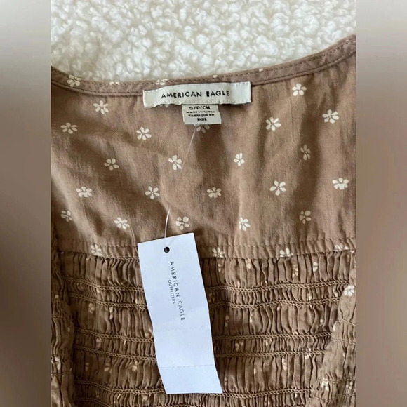 NWT | American Eagle Outfitters | Smocked Tie-Front Blouse - Size S - Picture 3 of 6